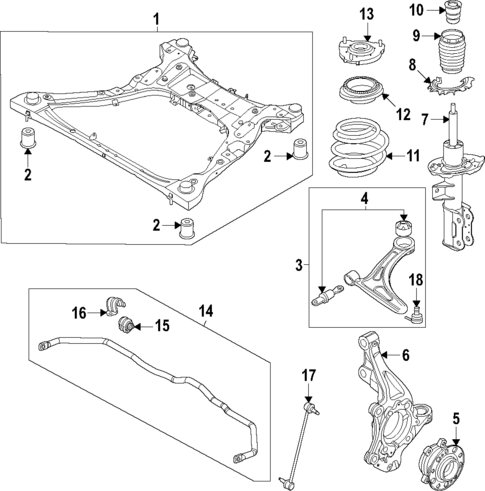 Suspension Components for 2019 Hyundai Santa Fe XL #0