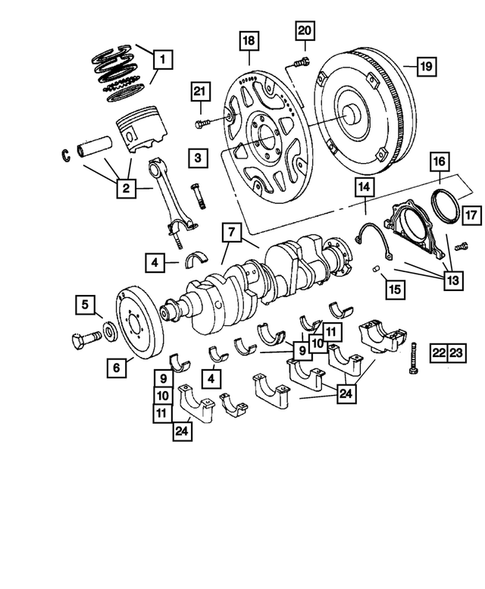 Crankshaft, Pistons and Torque Converter for 2006 Jeep Grand Cherokee #0