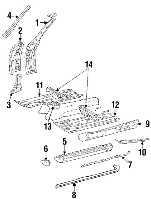 Hinge Pillar for 1991 Mercedes-Benz 300SL #0