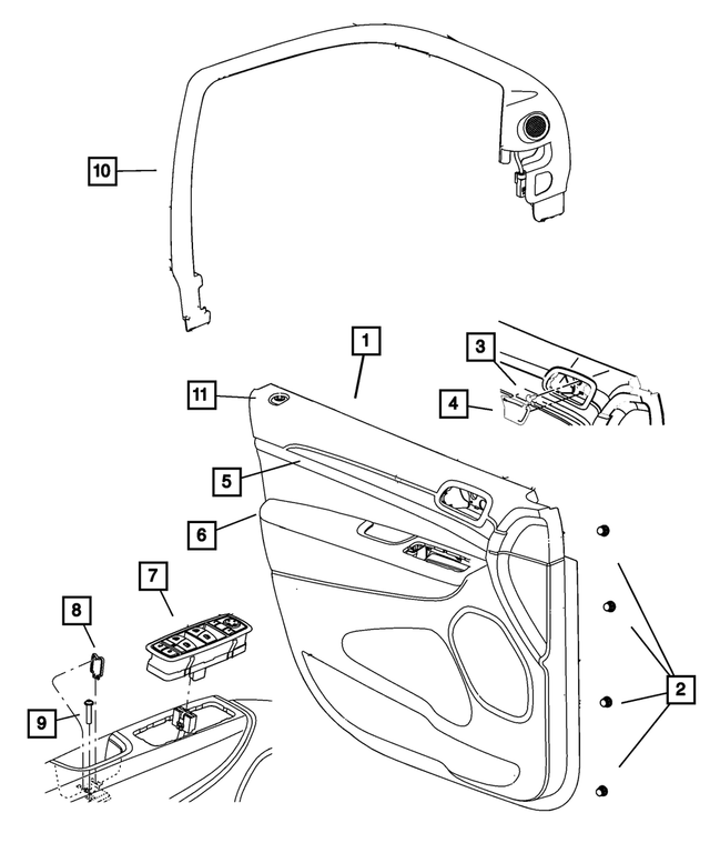 « 1GG271X9AL –  : Garnissage De Porte Avant Panneau, Côté Gauche pour Mopar Image »