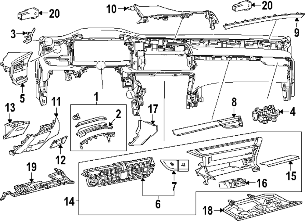 2023-2025 Lexus Upper Trim Panel 55475-0E160-A1 | Parts Performance Lexus
