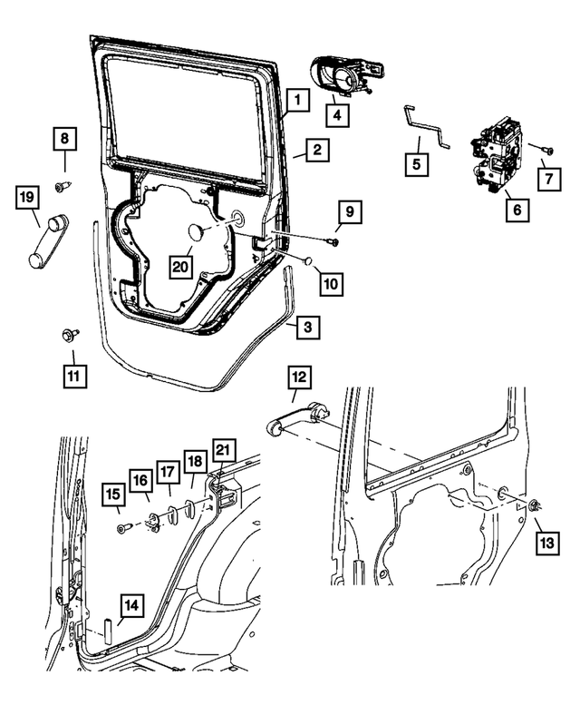« 68002360AE – Doors and Related Parts : Arrière Porte, Côté Droit pour Mopar Image »