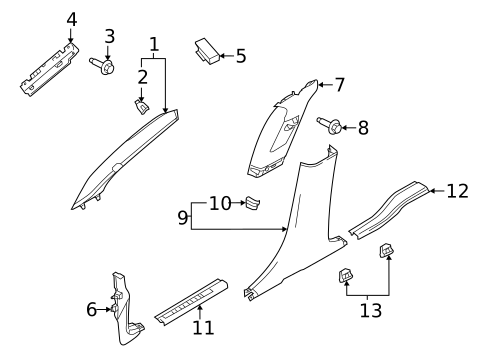 Interior Trim - Pillars for 2013 Lincoln MKS #0