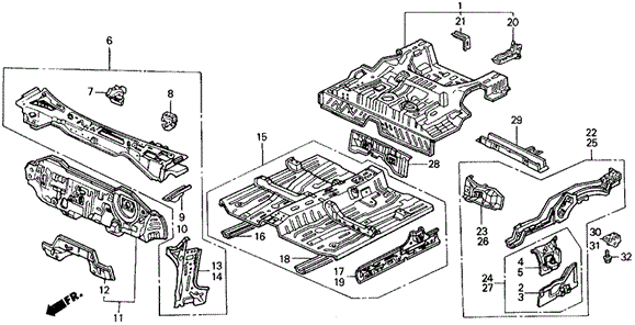 Dashboard - Floor for 1991 Honda Civic #0
