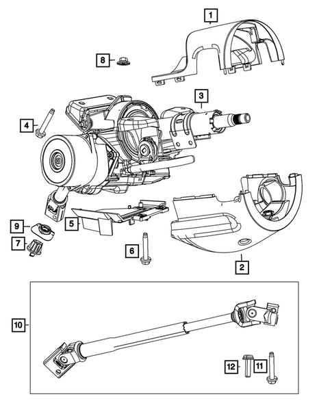 Steering Column and Intermediate Shaft for 2016 Fiat 500 #0