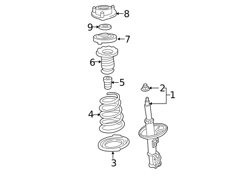Struts & Components for 2008 Toyota Avalon #0