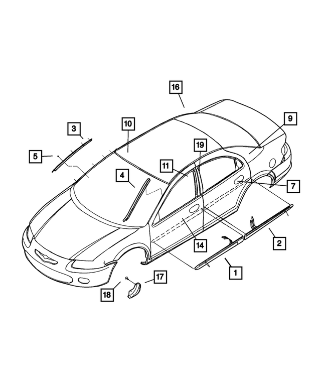 SX10XRVAA - : Front Door Molding, Right for Mopar Image