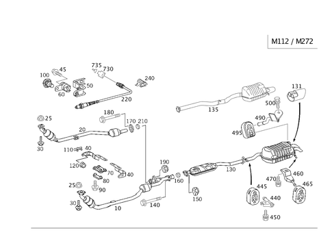 Exhaust System Used on Six-Cylinder Gasoline Vehicles for 2003 Mercedes-Benz CLK320 #0