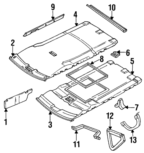 Interior Trim - Roof for 2000 Mitsubishi Montero #0