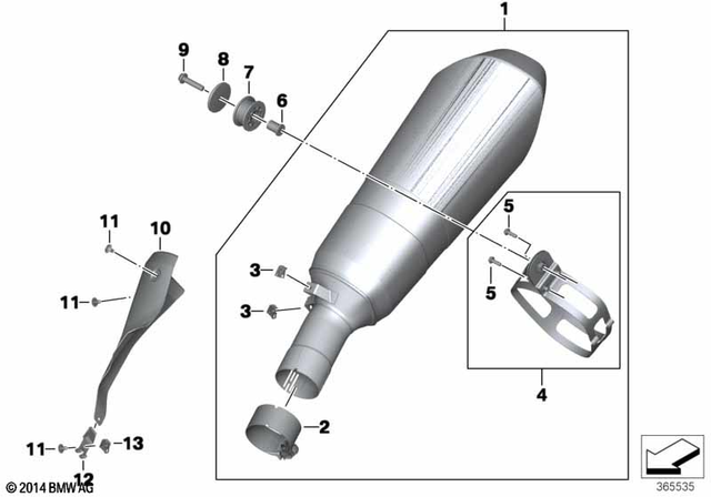 18518545576 - Exhaust System: Rear Muffler -  for BMW-Motorrad Image