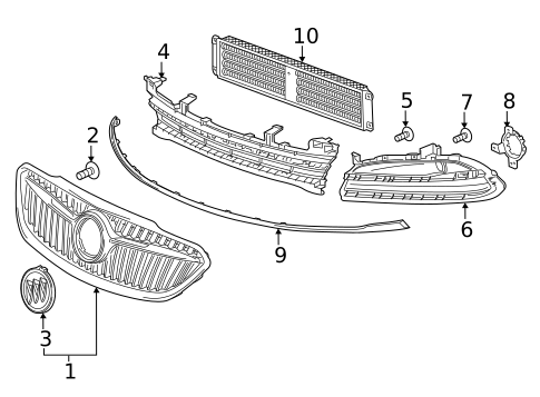 Grille & Components for 2025 Buick Envista #1