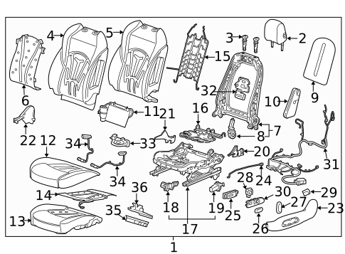 Driver Seat Components for 2022 Buick Envision #8