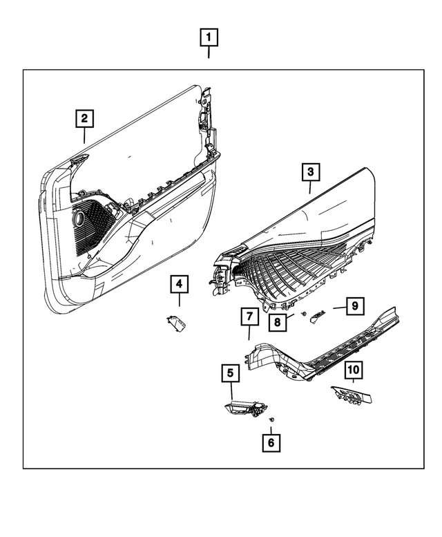 7ZD82TX7AA - : Front Door Trim Panel, Right for Mopar Image