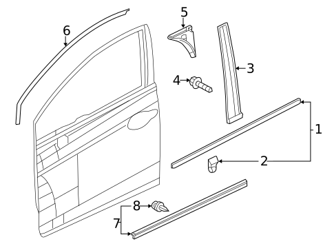 Exterior Trim - Front Door for 2013 Honda Civic #0