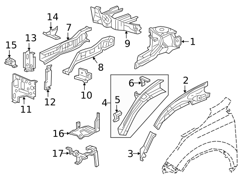 Structural Components & Rails for 2017 Honda CR-V #0