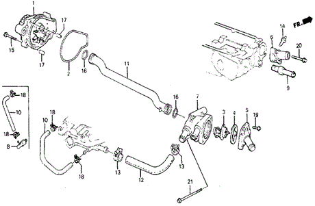 Water Pump - Thermostat for 1984 Honda Wagovan #0