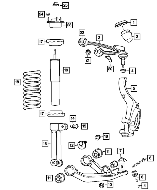 52109986AH - Front Suspension: Lower Control Arm, Right for Mopar Image
