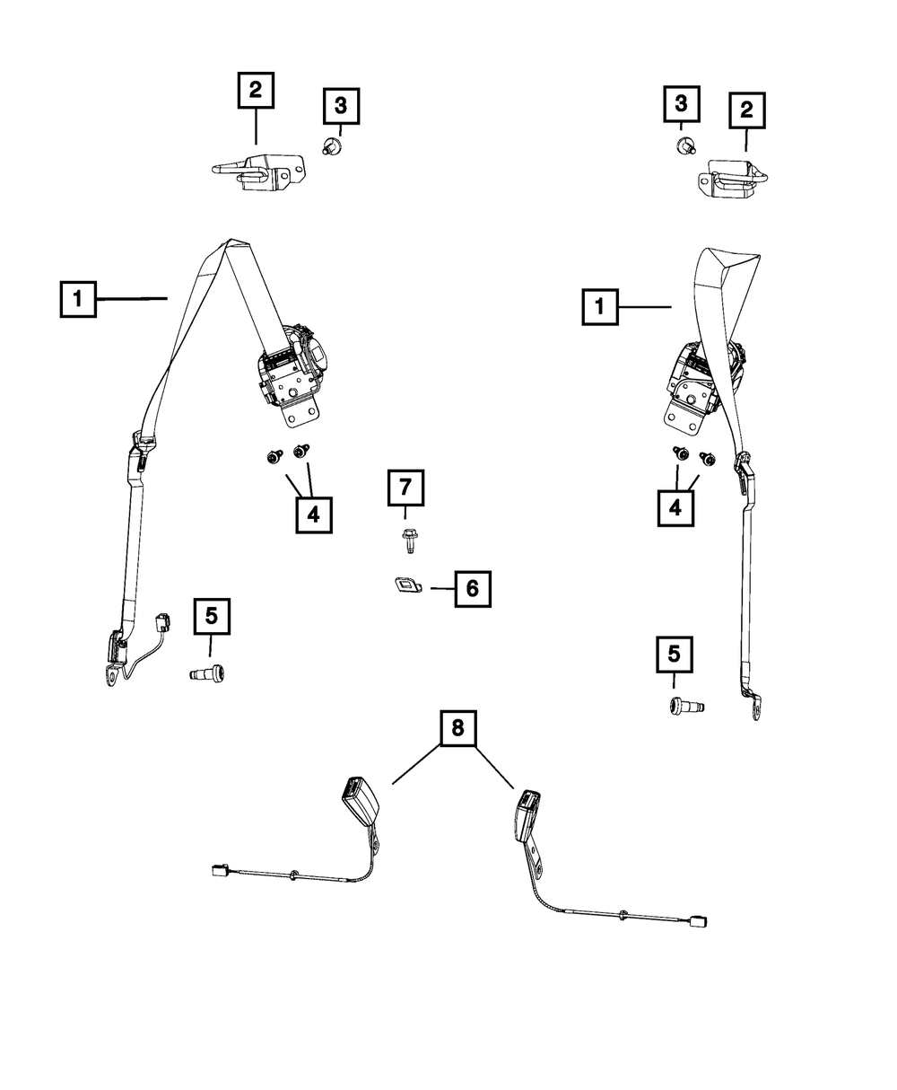 Front Seat Belt, Right - Mopar (1WA321V5AB)