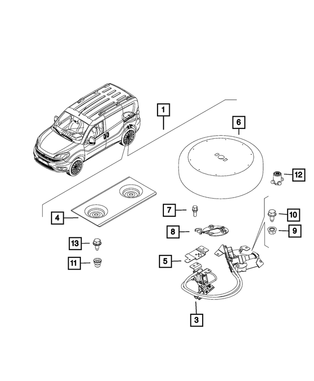 68421404AA - Wheels: Spare Tire Bracket for Mopar Image