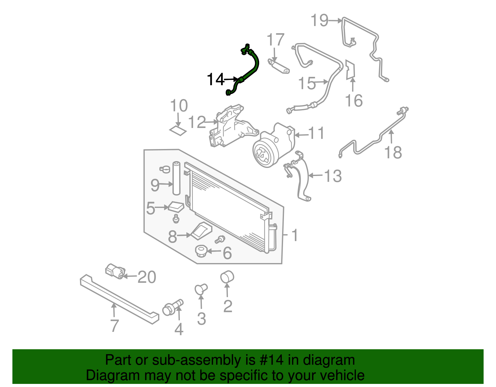 Genuine Subaru AC High Pressure Discharge Hose – OEM Part #73421FE001 For 2002-2007 WRX/STi/Impreza