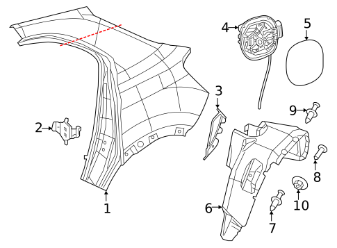 Quarter Panel & Components for 2021 Fiat 500X #0