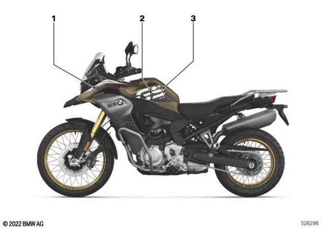 51147914749 - Body Equipment: Logotype Side Trim Panel, Left - Mineralgrey met for BMW-Motorrad Image