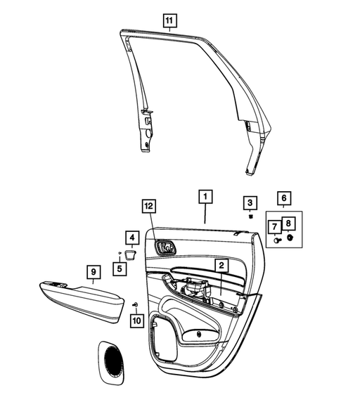 Door Trim Panels-Front and Rear for 2014 Dodge Durango #0