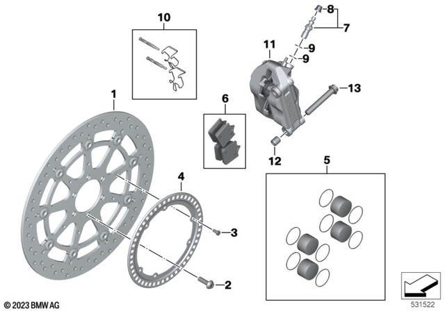 34118523478 - Brakes: Brake Rotor with Rivet - D=320-5.0mm for BMW-Motorrad Image