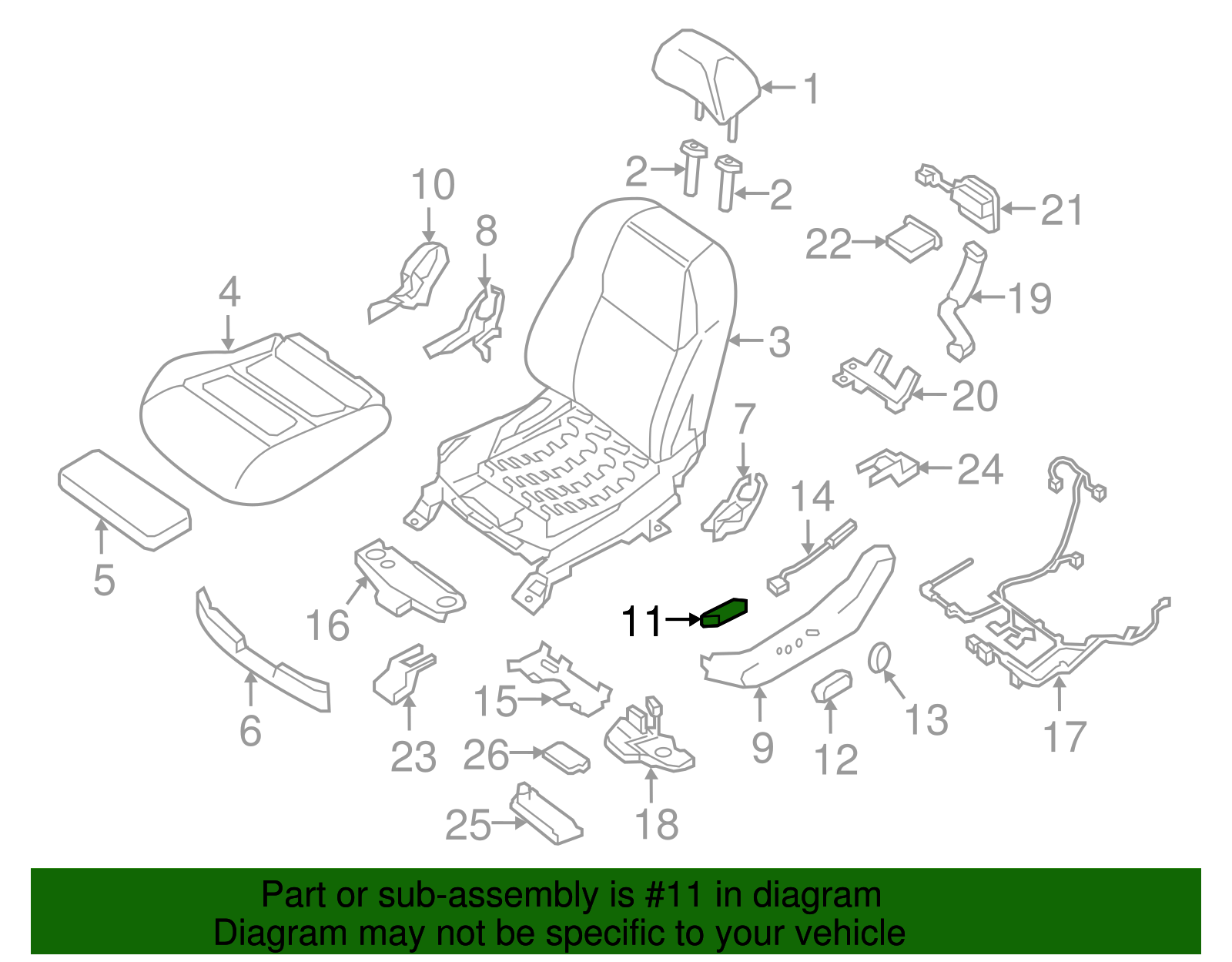 マサ④ NISSAN MAXIMA 09-23 Q50 14-20 Genuine Front Seat Switch Assy