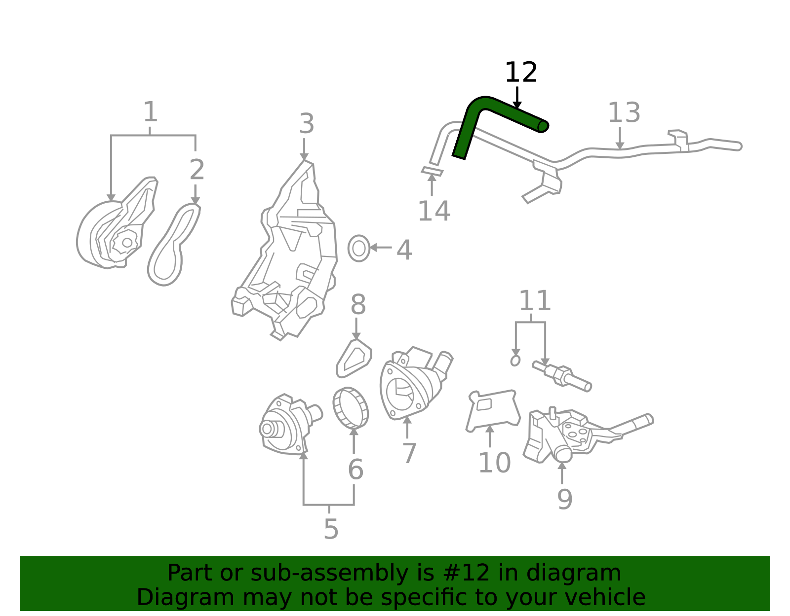 2003-2015 Honda Engine Coolant Bypass Hose 19504-RAA-A00 | OEM Parts Online