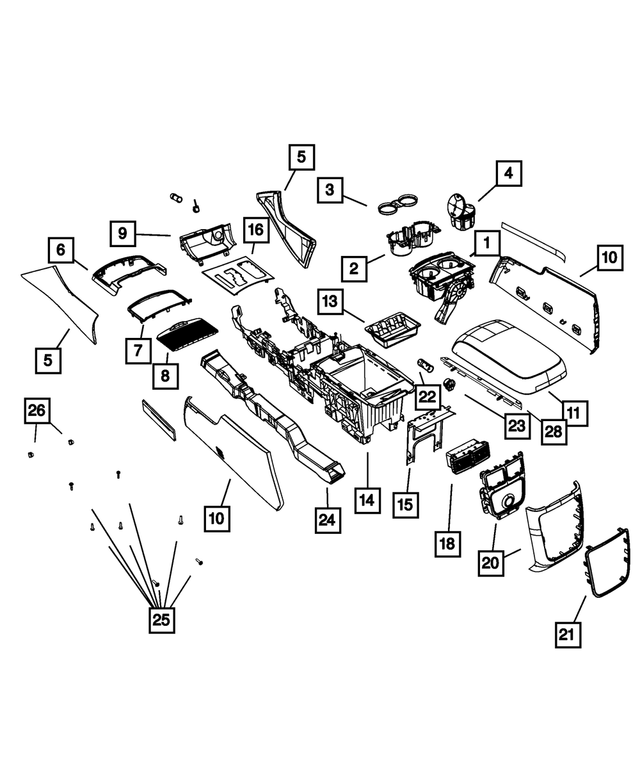 « 1QG60HL1AG – Interior Trim : Console Panneau, Côté Droit pour Mopar Image »