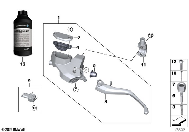 32727105722 - Steering: Clutch Lever Fitting -  for BMW-Motorrad Image