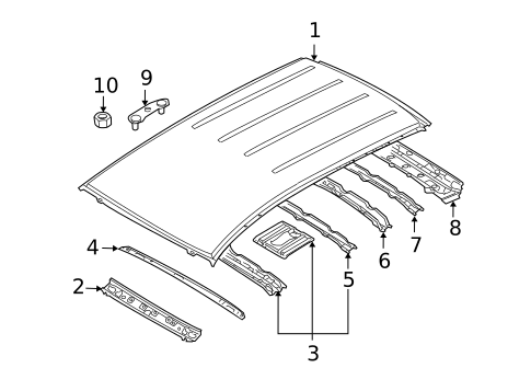 Roof & Components for 2011 Mazda CX-9 #0