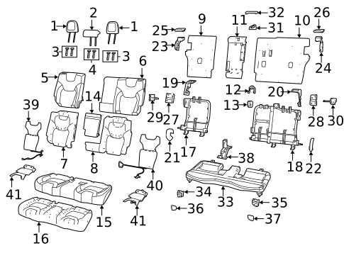 Rear Seat Components for 2022 Jeep Cherokee #0