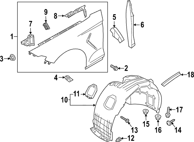 86812G9500 - : Fender Liner for Hyundai Image
