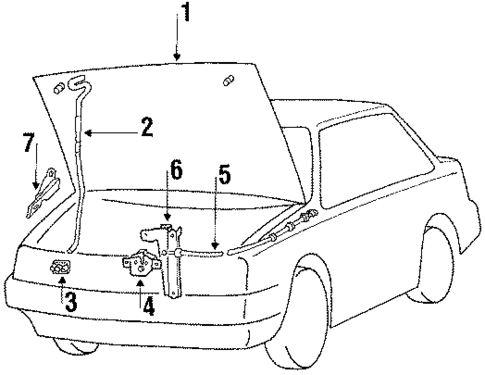Hood & Components for 1986 Isuzu I-Mark #0