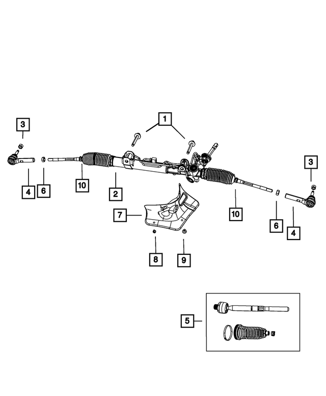 R5154516AC - Steering: Rack And Pinion Gear, Remanufactured for Mopar Image