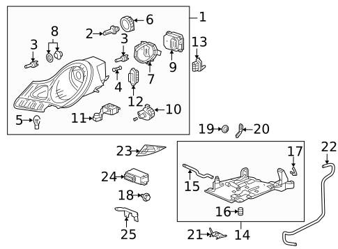 Headlamp Components for 2006 Porsche Cayman #4