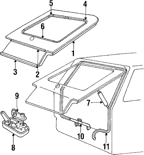 Gate & Hardware for 1985 Ford Escort #1