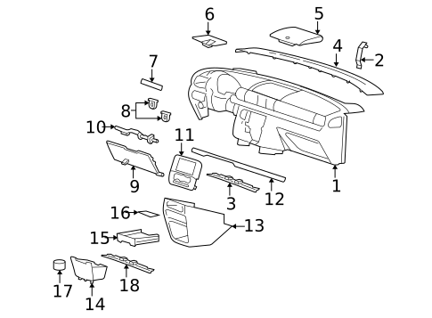 Instrument Panel Components for 2007 Ford Freestar #0