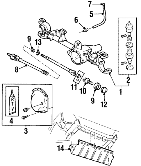 Front Axle & Carrier for 2000 Jeep Cherokee #0