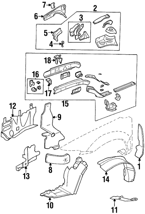 Structural Components & Rails for 1998 Oldsmobile Cutlass #0
