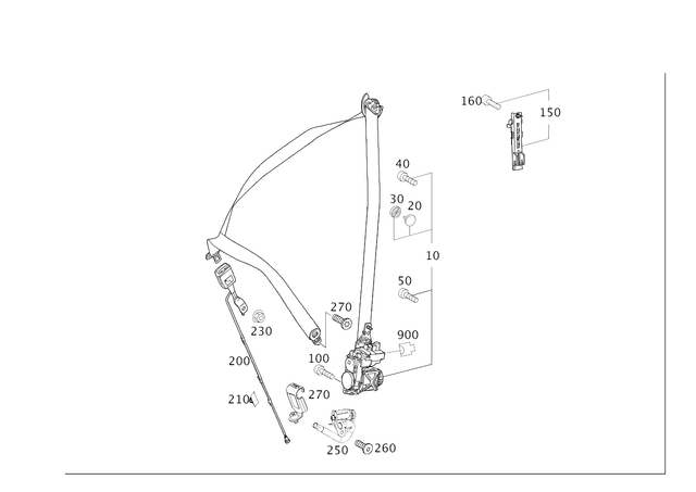 1668601500 - Driver Seat: Seat Belt for Mercedes-Benz: GL350, GL450, GL550, GL63 AMG, GLE300d, GLE350, GLE400, GLE43 AMG, GLE450 AMG, GLE550e, GLE63 AMG, GLE63 AMG S, GLS350d, GLS450, GLS550, GLS63 AMG, ML250, ML350, ML400, ML550, ML63 AMG Image image
