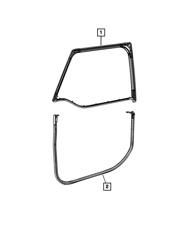 68493630AC - Doors, Door Mirrors and Related Parts: Door To Body Weatherseal, Right for Jeep: Gladiator, Wrangler Image