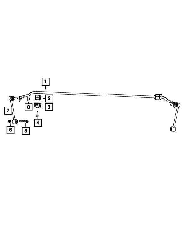 68412192AA - Rear Suspension: Rear Suspension Stabilizer Bar for Mopar Image
