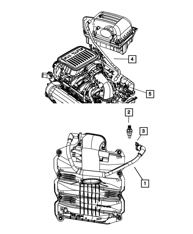 53032090AF - 3.7L Gas; Engine: Crankcase Vent To Air Cleaner Tube for Mopar Image image
