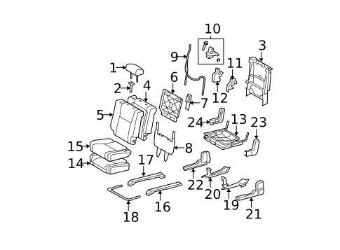 Rear Seat Components for 2010 Toyota Tundra #1