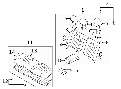 Rear Seat Components for 2012 Hyundai Genesis #0