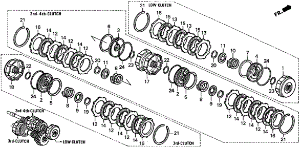 AT Clutch ('96-'97) for 1996 Honda Civic del Sol #0