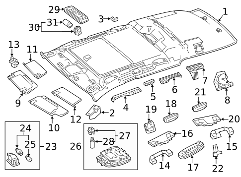 Interior Trim - Roof for 2016 Mercedes-Benz E350 #1